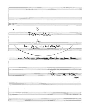 3 Flötenlieder für hohen Sopran und 1-3 Blockflöten nach Texten von: Johannes Linke, Albrecht Goes und Hermann Claudius
