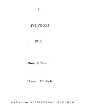 3 Inventions for Horn & Piano