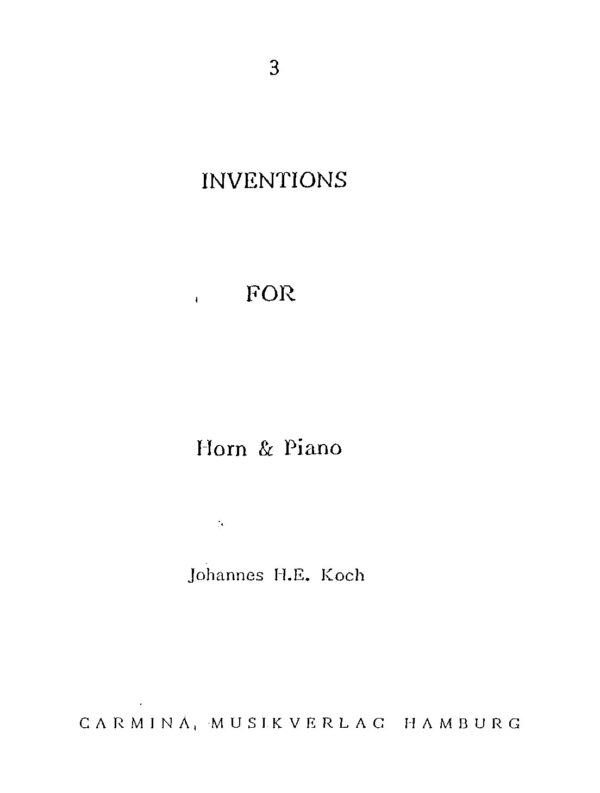 3 Inventions for Horn & Piano