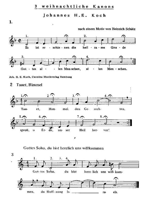 3 weihnachtliche Kanons