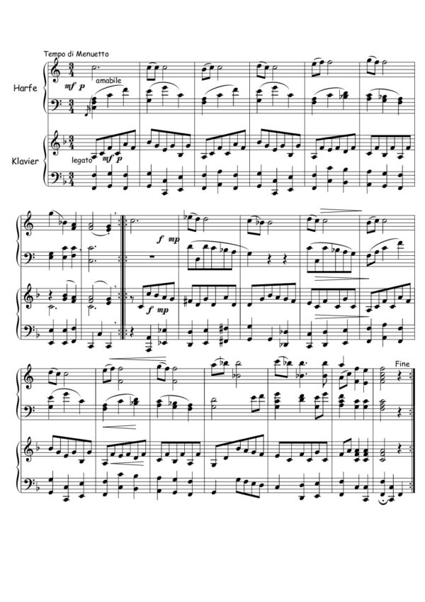3. Satz der Serenade No. 4 für Harfe und Klavier