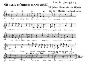 50 Jahre Hörder Kantorei - Ruth Jürging 30 Jahre Kantorin in Hörde an der Martin-Luther-Kirche