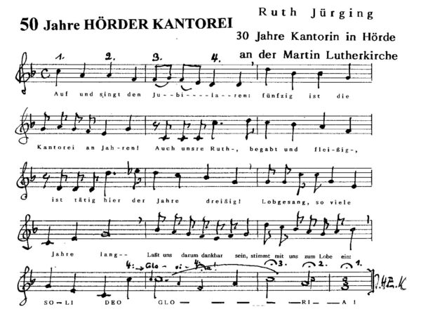 50 Jahre Hörder Kantorei - Ruth Jürging 30 Jahre Kantorin in Hörde an der Martin-Luther-Kirche