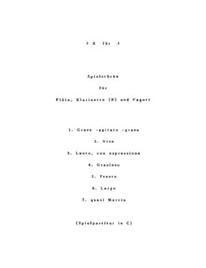 7 x für 3 - Spielstücke für Flöte, Klarinette (B) und Fagott