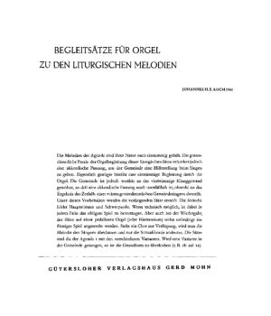 Begleitsätze für Orgel zu den liturgischen Melodien