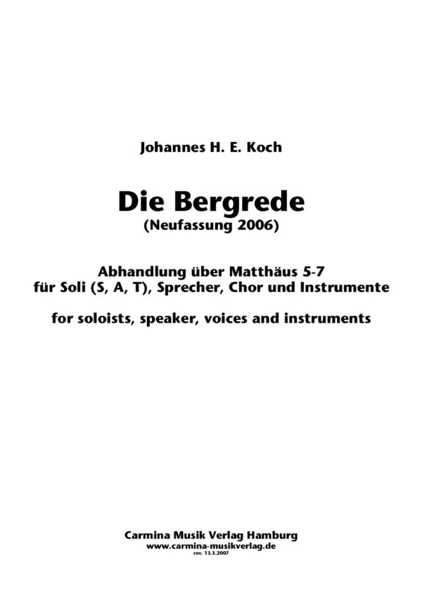 Bergrede - Neufassung