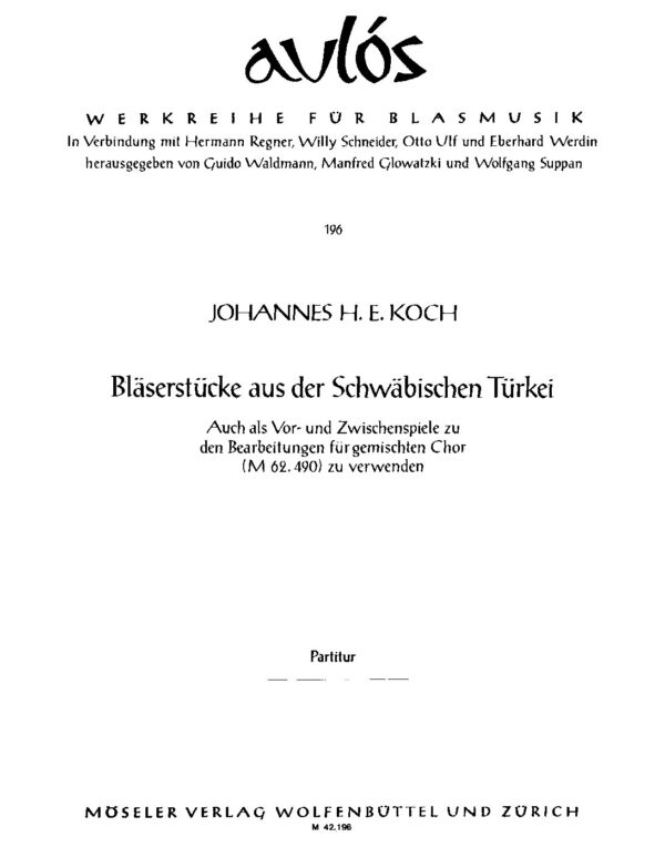Bläserstücke aus der Schwäbischen Türkei