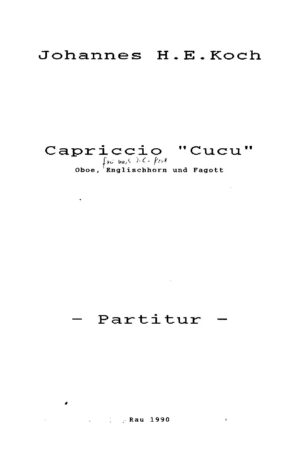 Capriccio "Cucu" frei nach  J.K. Kerll - Oboe, Englischhorn und Fagott
