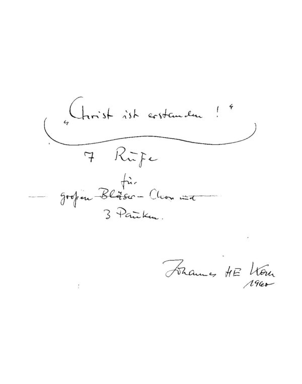 "Christ ist erstanden!" - 7 Rufe für großen Bläser-Chor und 3 Pauken