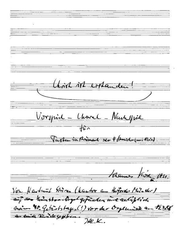 Christ ist erstanden! - Vorspiel - Choral - Nachspiel für Tasteninstrument oder 4 Streicher