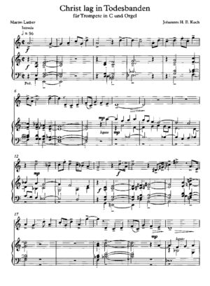 Christ lag in Todesbanden für Trompete in C und Orgel