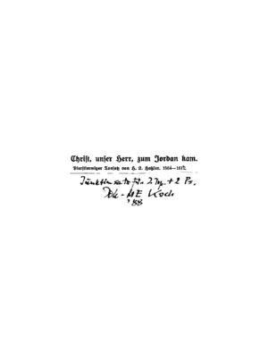 Christ, unser Herr, zum Jordan kam - Vierstimmiger Tonsatz von H.L. Hassler - 1564-1612 - Junktimsatz für 2 Trp. + 2 Ps.