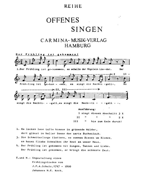 Reihe Offenes Singen - Der Frühling ist kommen