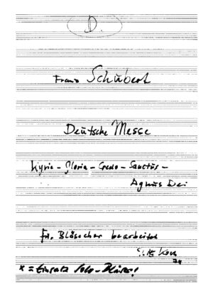 Franz Schubert - Deutsche Messe für Bläserchor bearbeitet