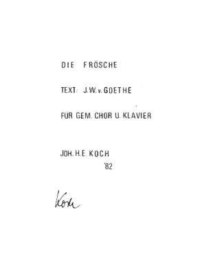 Die Frösche für gem. Chor u. Klavier