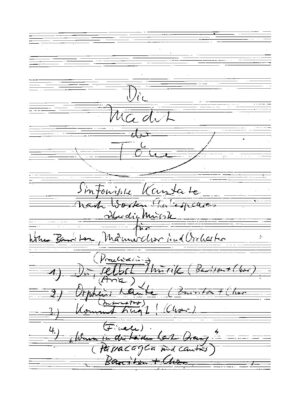 Die Macht der Töne - Sinfonische Kantate nach Worten Shakespeares über die Musik für hohen Bariton, Männerchor und Orchester
