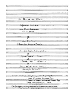 Die Macht der Töne - Sinfonische Kantate nach Worten Shakespeares über die Musik für hohen Bariton, Männerchor und Orchester