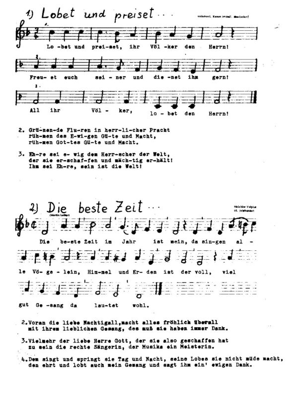 Lobet und preiset … - Offenes Singen - Die beste Zeit im Jahr ist mein