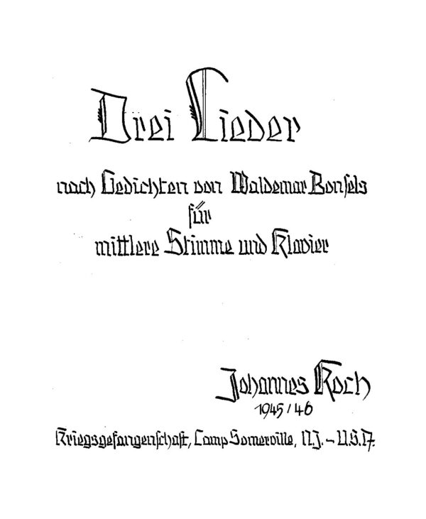 Drei Lieder nach Gedichten von Waldemar Bonsels für mittlere Stimme und Klavier