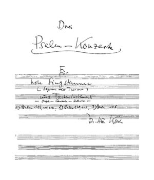 Drei Psalm-Konzerte für hohe Singstimme (Sopran oder Tenor) und Tasteninstrument - Orgel - Cembalo - Klavier