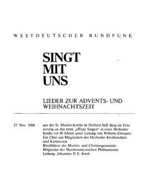 Singt mit uns - Lieder zur Advents- und Weihnachtszeit