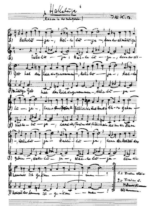 "Halleluja" - (Kanon in der Unterquinte)