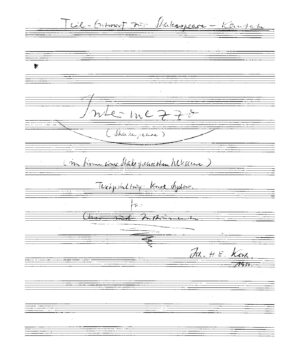 Intermezzo (Shakespeare) - (im Sinne einer Shakespeareschen Ulkszene) für Chor und Instrumente