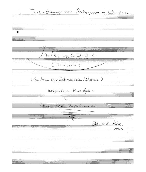 Intermezzo (Shakespeare) - (im Sinne einer Shakespeareschen Ulkszene) für Chor und Instrumente