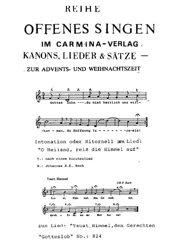 Reihe Offenes Singen - Kanons, Lieder & Sätze zur Advents- und Weihnachtszeit
