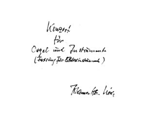 Konzert für Orgel und Instrumente (Fassung für 8 Blasinstrumente)