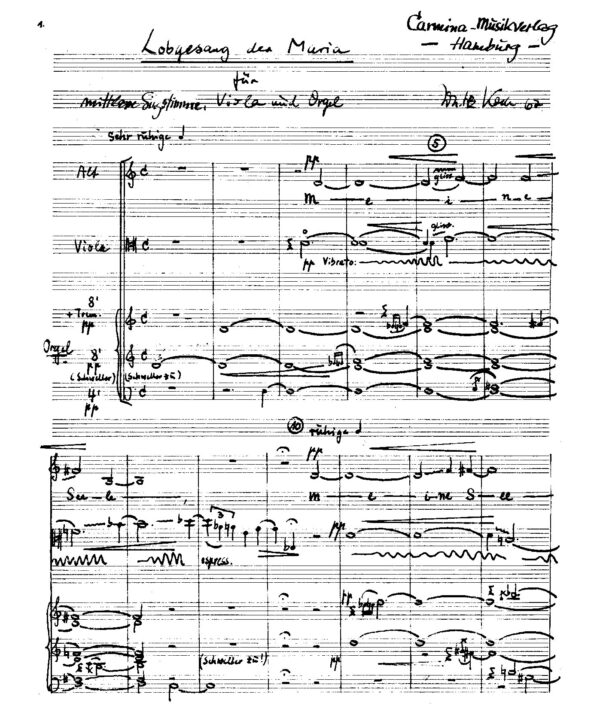 Lobgesang der Maria für mittlere Singstimme, Viola und Orgel