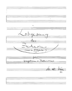 Lobgesang des Zacharias (nach dem VII. Psalmton) für Singstimmen u. Tasteninstrument