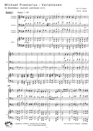 Michael Praetorius-Variationen für Blechbläser-Quintett und Klavier