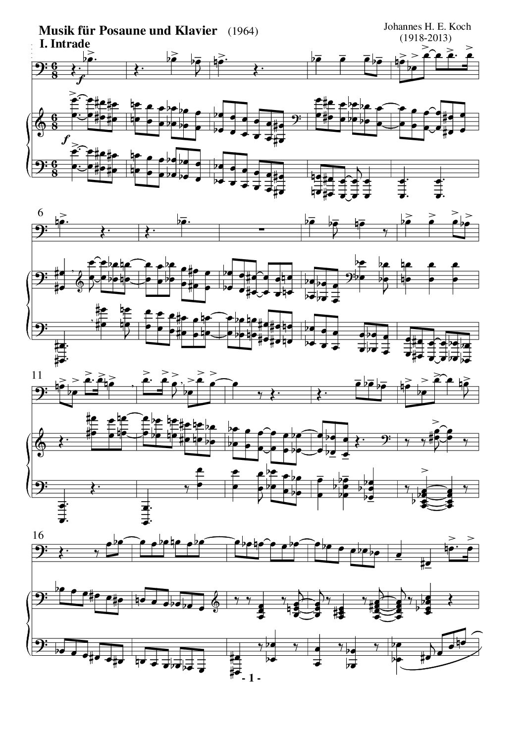 Musik für Posaune und Klavier