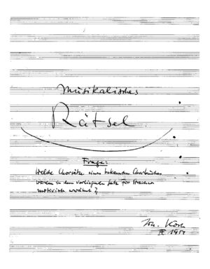 Musikalisches Rätsel - Frage: Welche Chorsätze eines bekannten Chorbuches wurden in dem vorliegenden Satz für Streicher motivisch erwähnt?