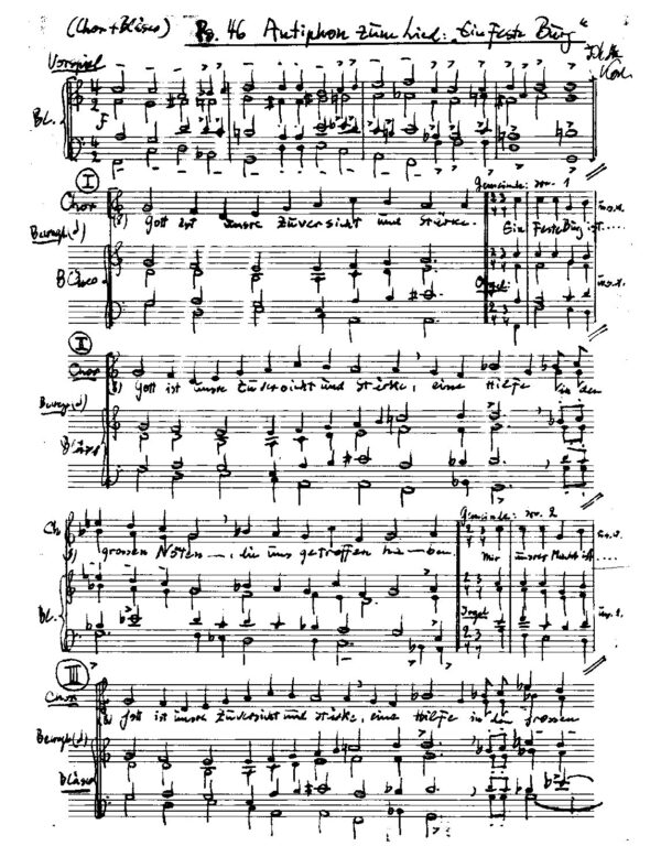Ps. 46 Antiphon zum Lied: "Ein feste Burg"
