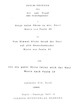 Psalm-Gesänge für Alt und Orgel oder Streichquintett