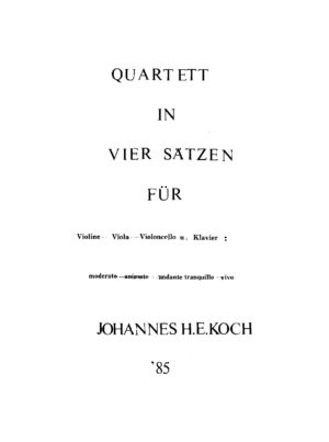 Quartett in vier Sätzen für Violine - Viola - Violoncello u. Klavier