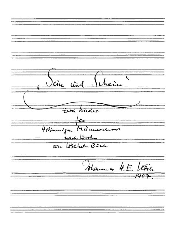 "Sein und Schein" - zwei Lieder für 4stimmigen Männerchor nach Worten von Wilhelm Busch