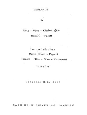 Serenade für Flöte - Oboe - Klarinette (B) - Horn (F) - Fagott