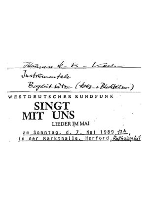 Singt mit uns - Lieder im Mai - Instrumentale Begleitsätze (Holz- + Blechbläser)