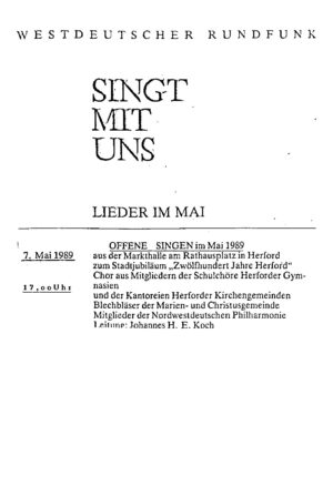 Singt mit uns - Lieder im Mai