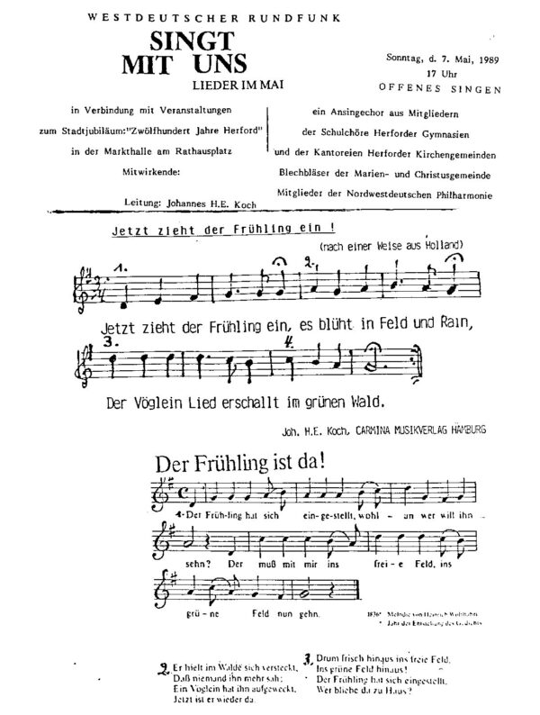 Singt mit uns - Lieder im Mai