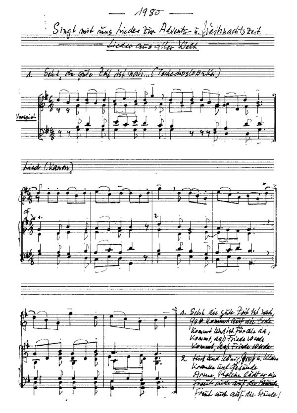 Singt mit uns Lieder zur Advents- u. Weihnachtszeit - Lieder aus aller Welt
