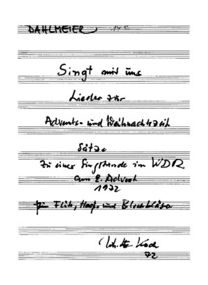 Singt mit uns Lieder zur Advents- und Weihnachtszeit - Sätze zu  einer Singstunde im WDR für Flöte, Harfe und Blechbläser
