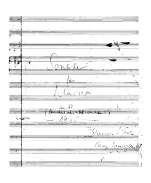 Sonate für Klavier in D (Stacheldrahtsonate!)