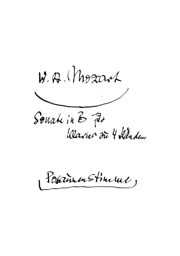 W.A. Mozart - Sonate in B für Klavier zu 4 Händen - Posaunenstimme
