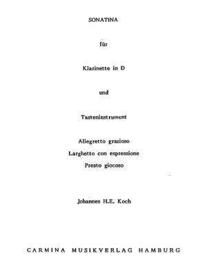 Sonatina für Klarinette in D und Tasteninstrument