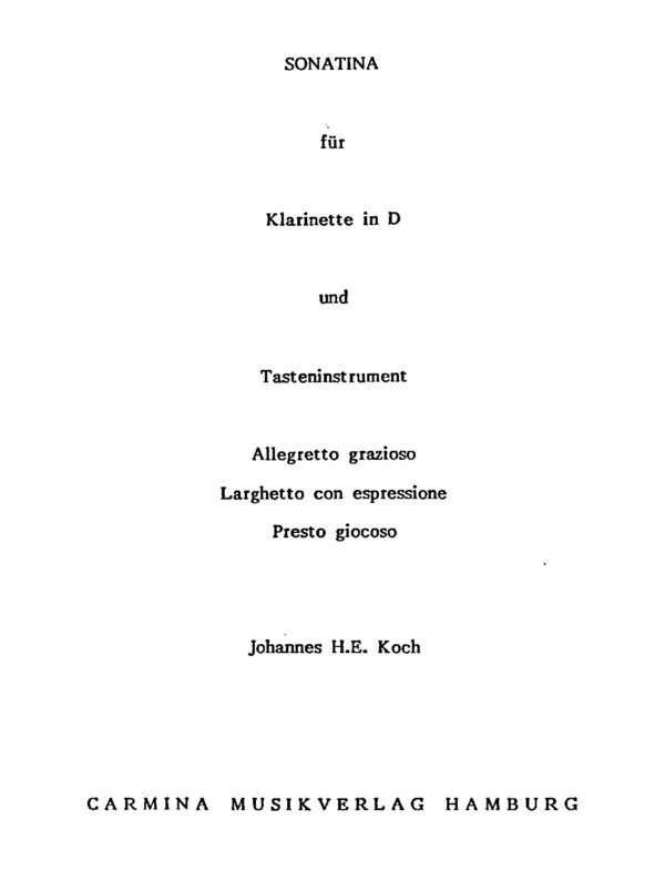 Sonatina für Klarinette in D und Tasteninstrument