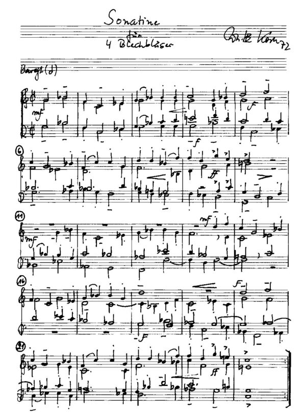 Sonatine für 4 Blechbläser